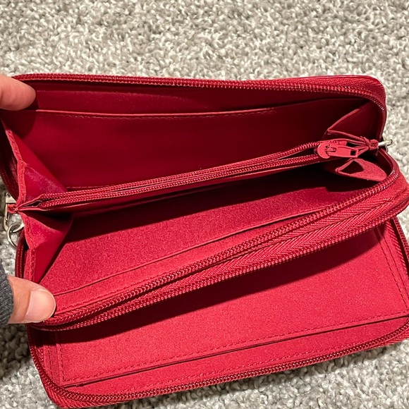 Pelle Studio Red Leather Wallet with Gold Accents - Picture 6 of 10